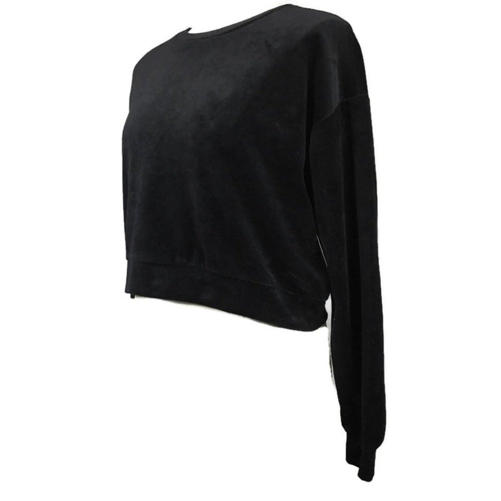 Black Stretch Velvet Sweater/Top. - Picture 3 of 4